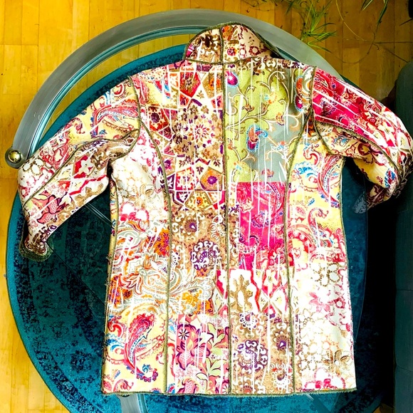 ✨ CHICO’S ✨ Multi-Pattern & Color BOHO Faux Fur Coat - Picture 2 of 16